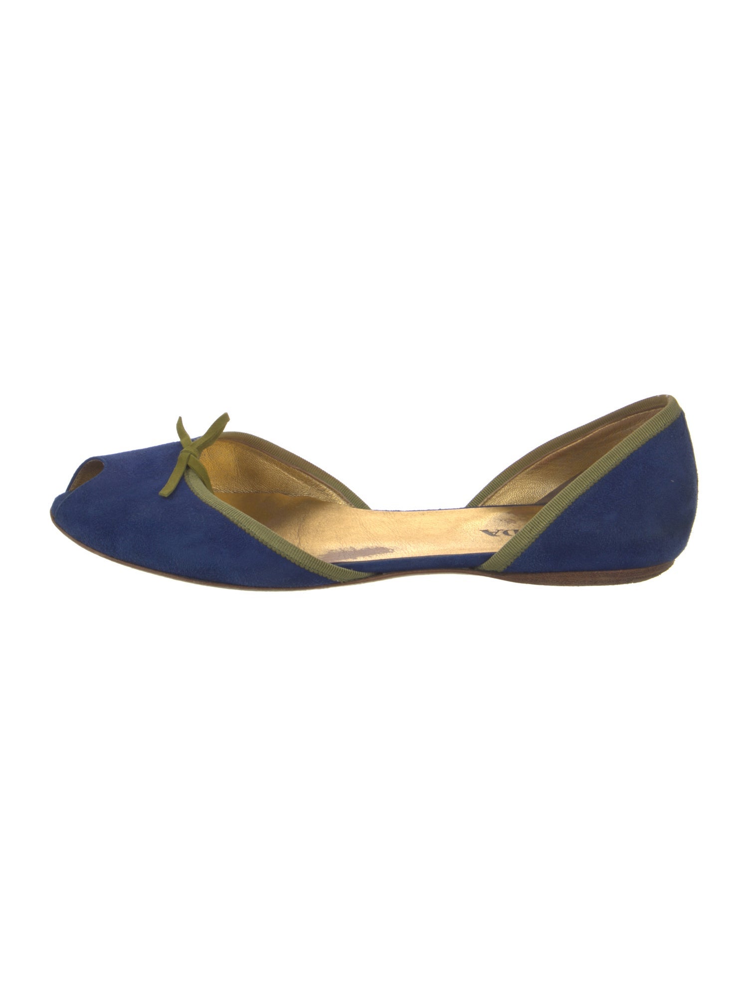 Prada Suede D'Orsay Flats
