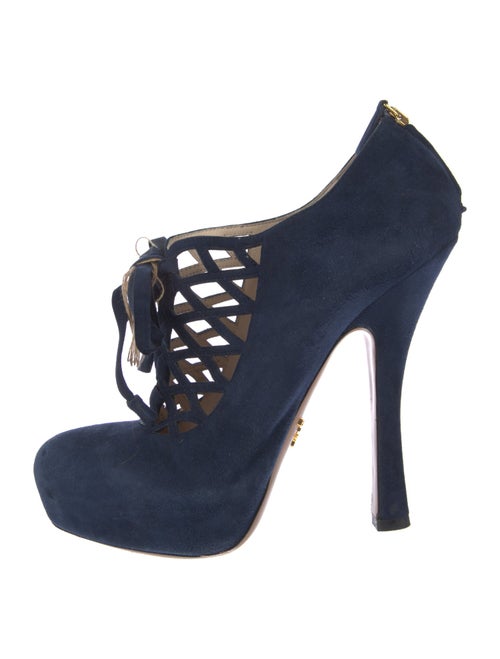 Prada Suede Bow Accents Pumps