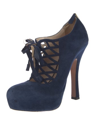 Prada Suede Bow Accents Pumps