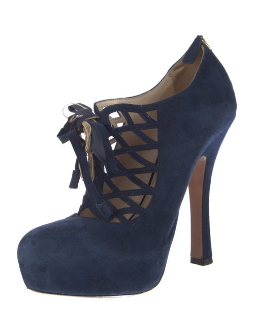 Prada Suede Bow Accents Pumps