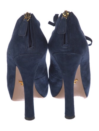 Prada Suede Bow Accents Pumps