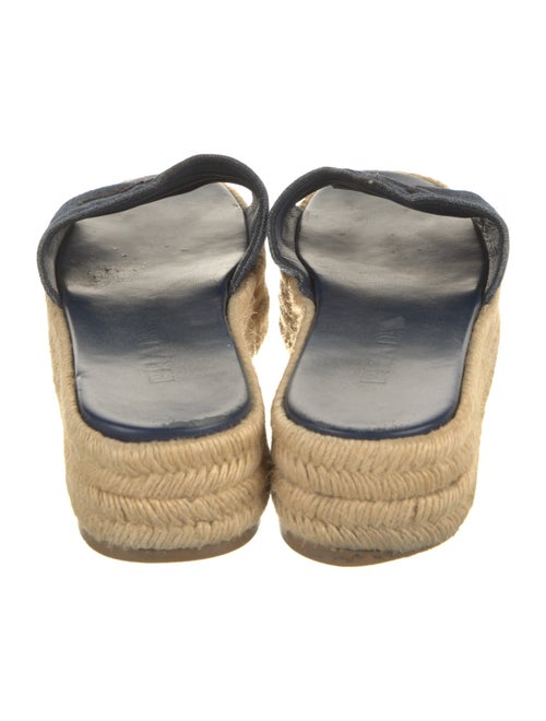 Prada Denim Embroidered Accent Espadrilles