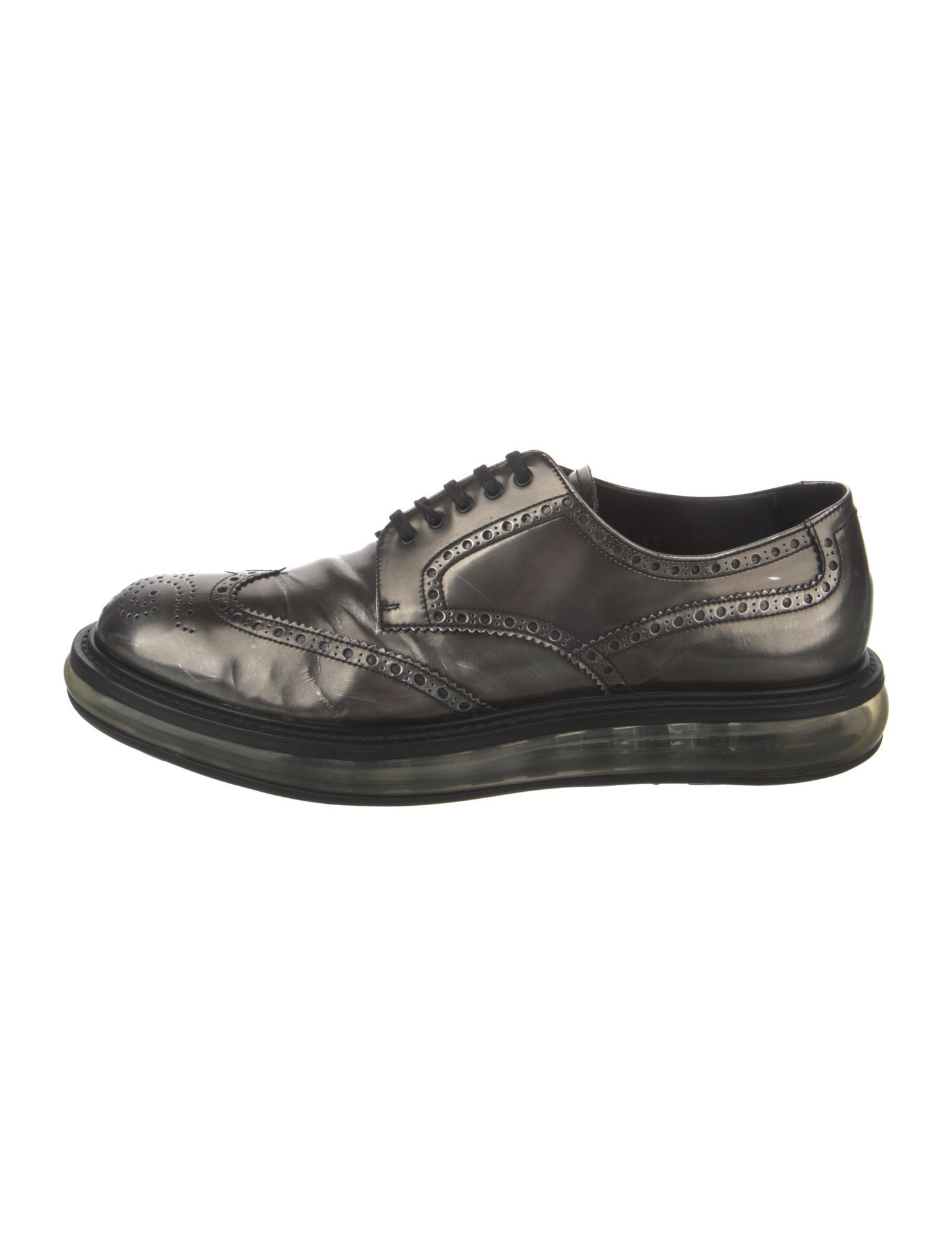 Prada Leather Eyelet Trim Brogues