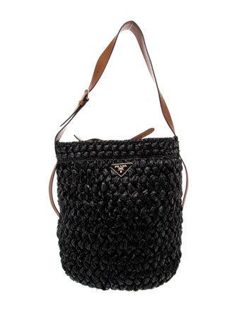 Prada Enameled Metal Triangle Bucket Bag