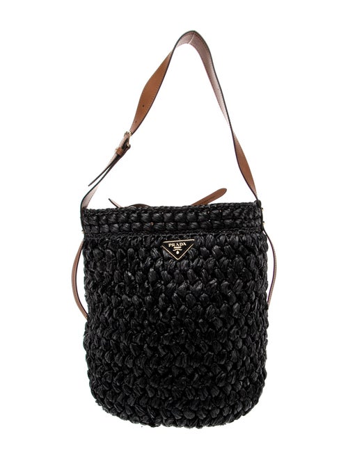 Prada Enameled Metal Triangle Bucket Bag