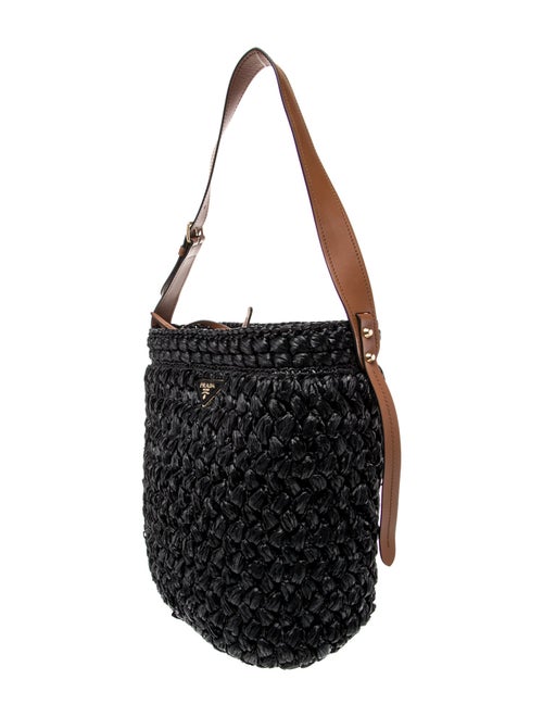 Prada Enameled Metal Triangle Bucket Bag