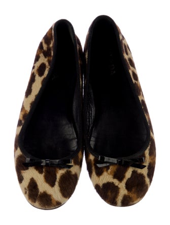 Prada Ponyhair Animal Print Ballet Flats