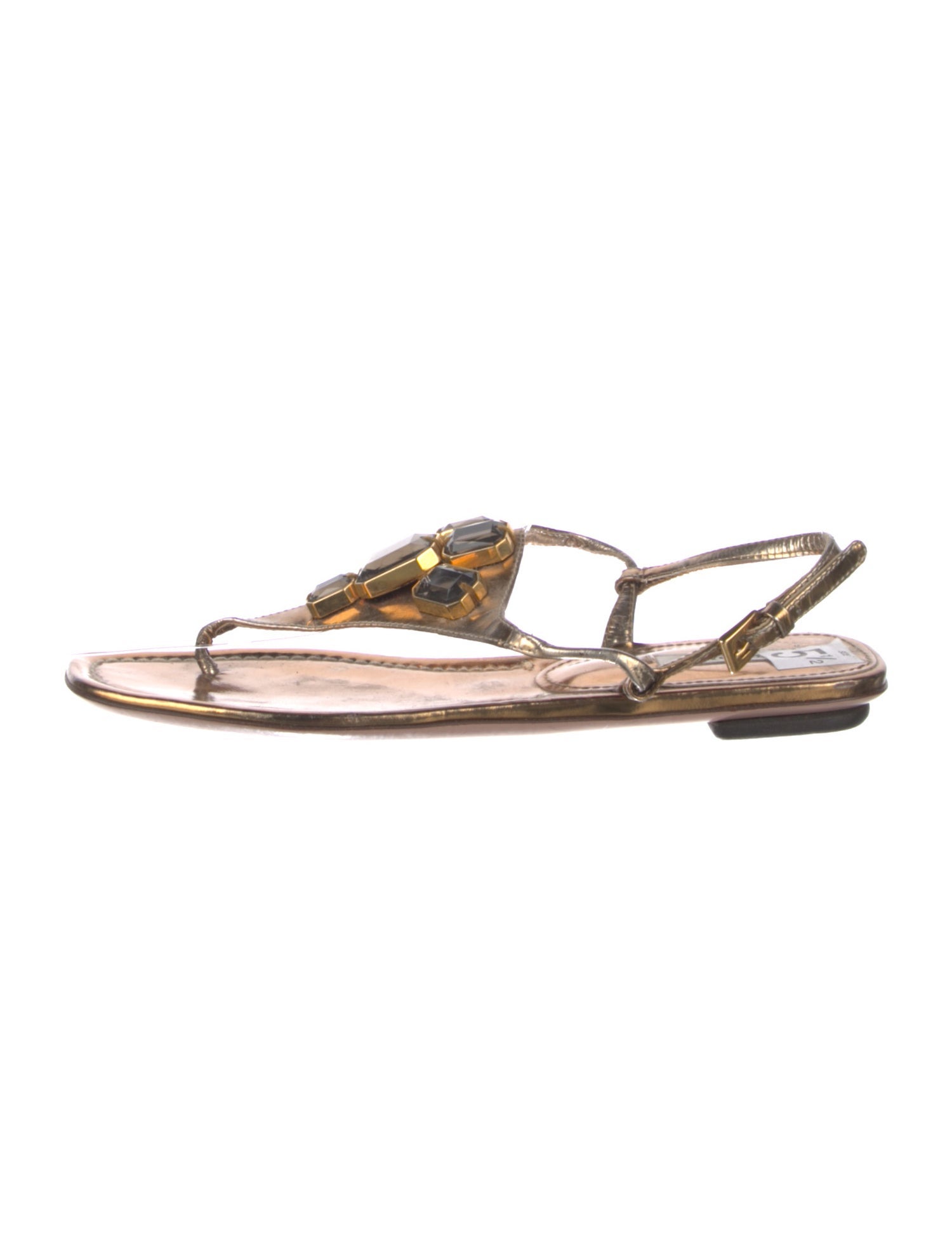 Prada Patent Leather Crystal Embellishments Slingback Sandals