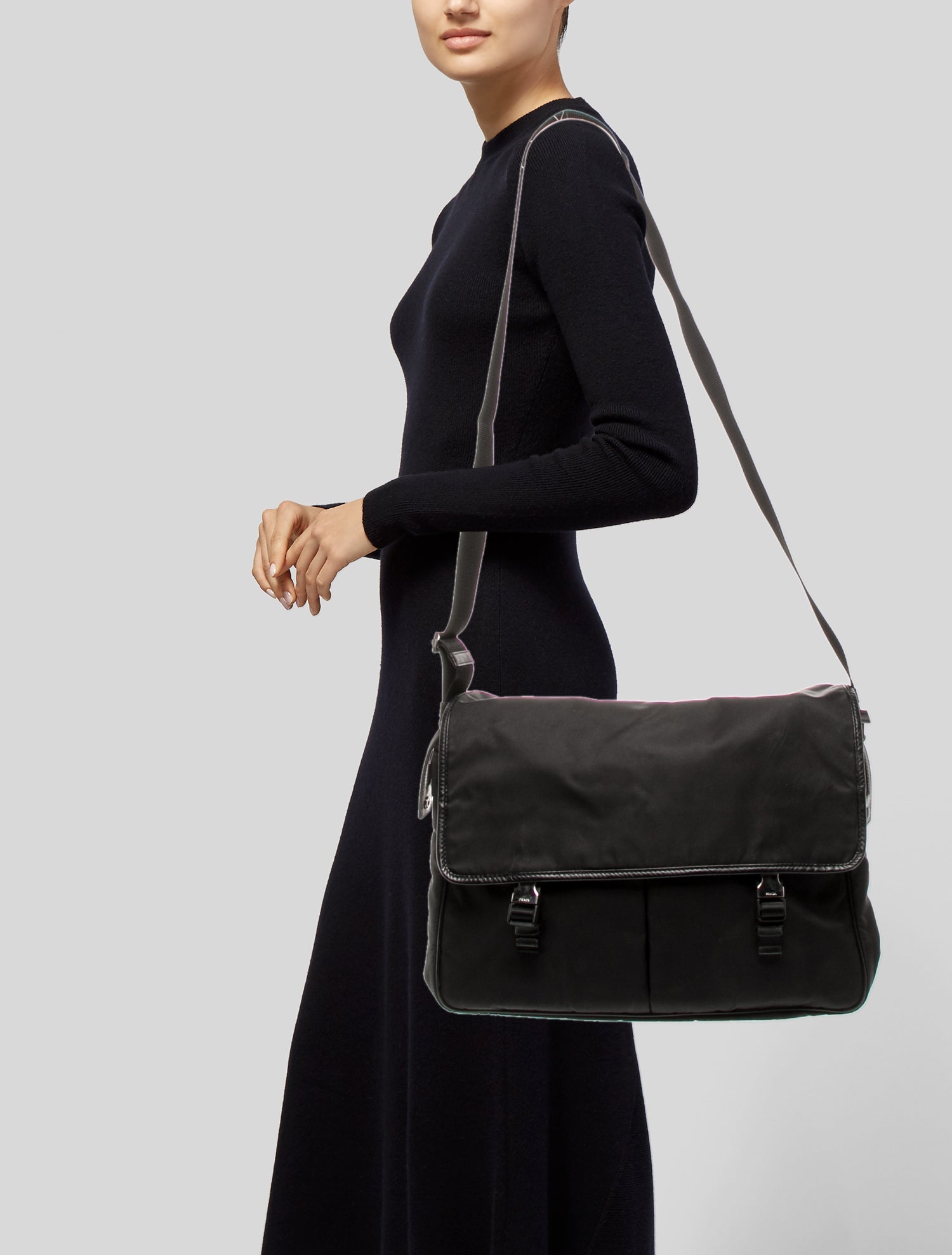 Prada Saffiano Leather Messenger Bag Vintage