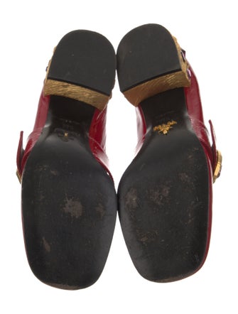 Prada Patent Leather Colorblock Pattern Pumps