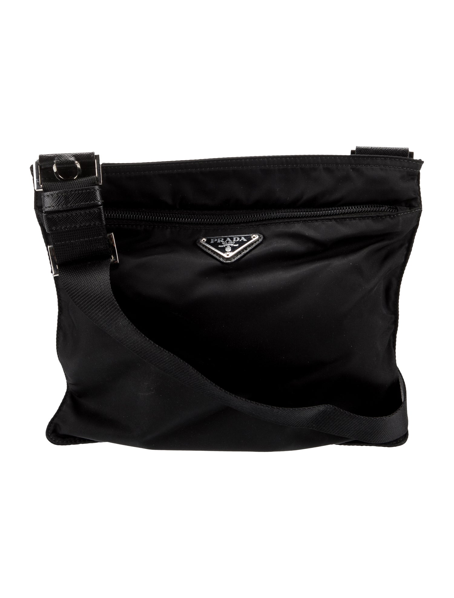 Prada Vela Nylon Flat Messenger