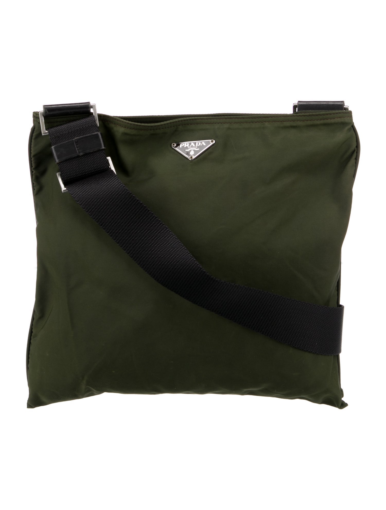 Prada Enameled Metal Triangle Shoulder Bag