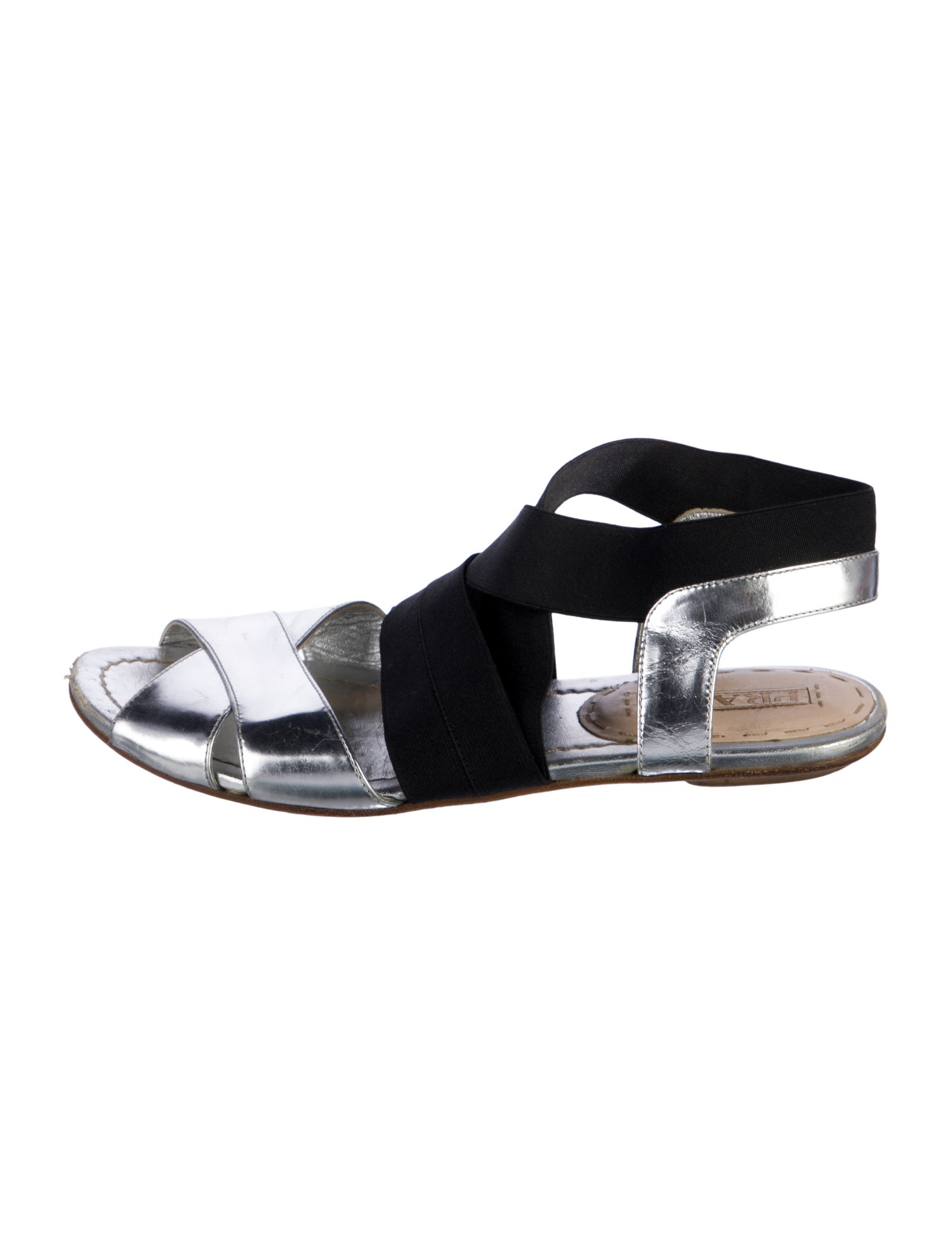 Prada Leather Colorblock Pattern Sandals