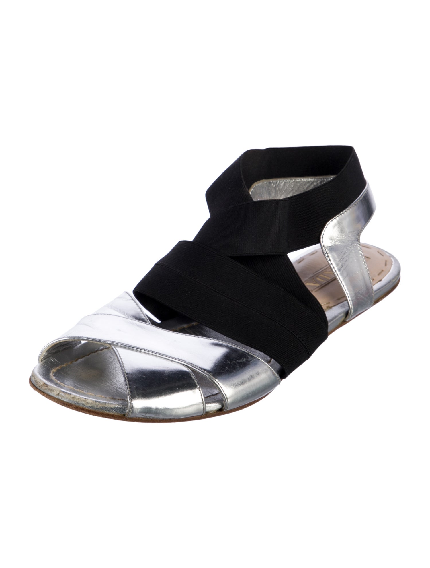 Prada Leather Colorblock Pattern Sandals