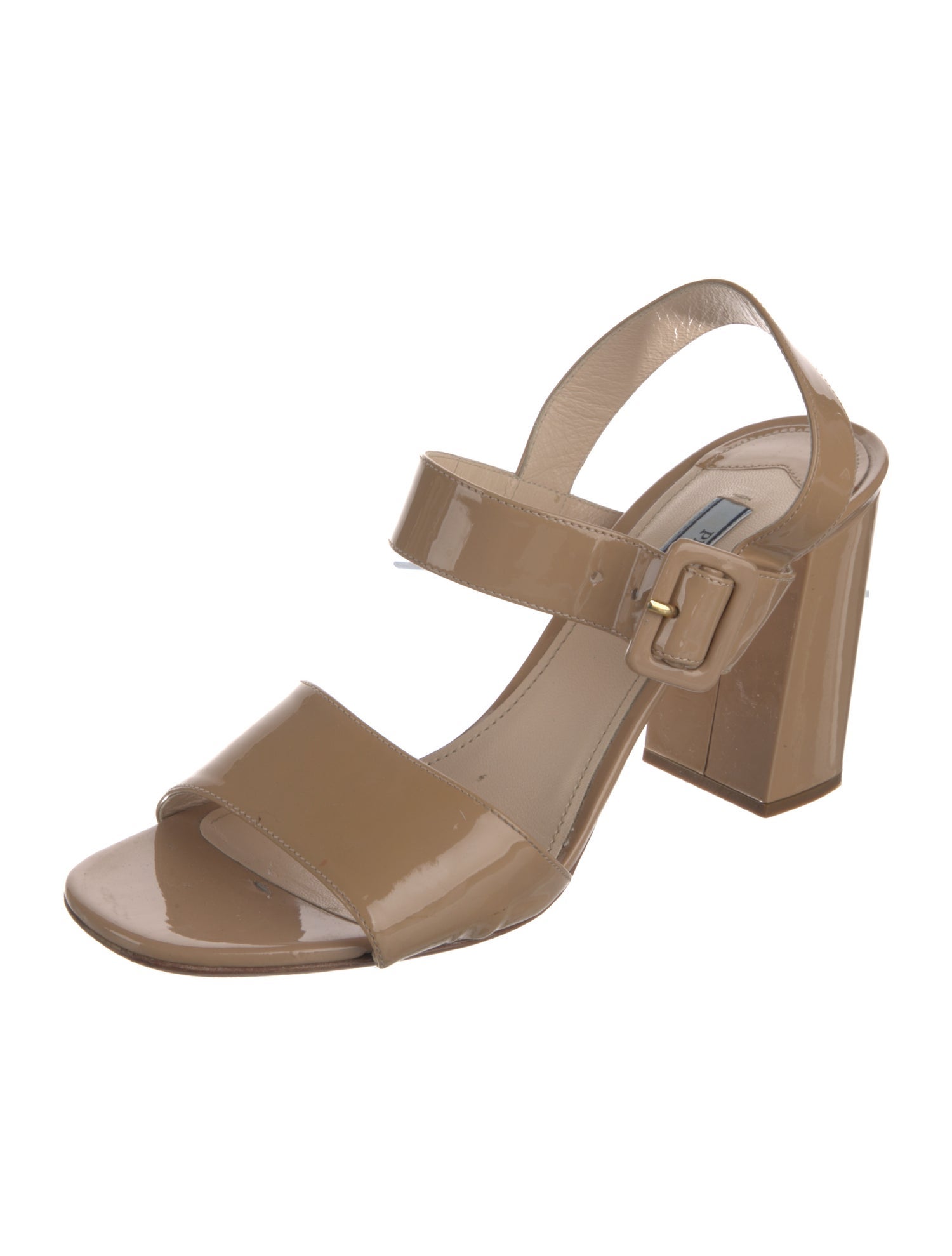 Prada Patent Leather Slingback Sandals