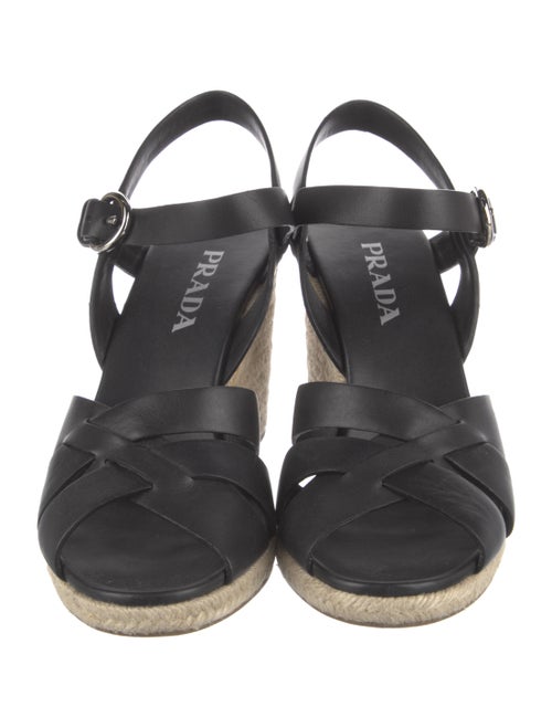 Prada Leather Colorblock Pattern Espadrilles