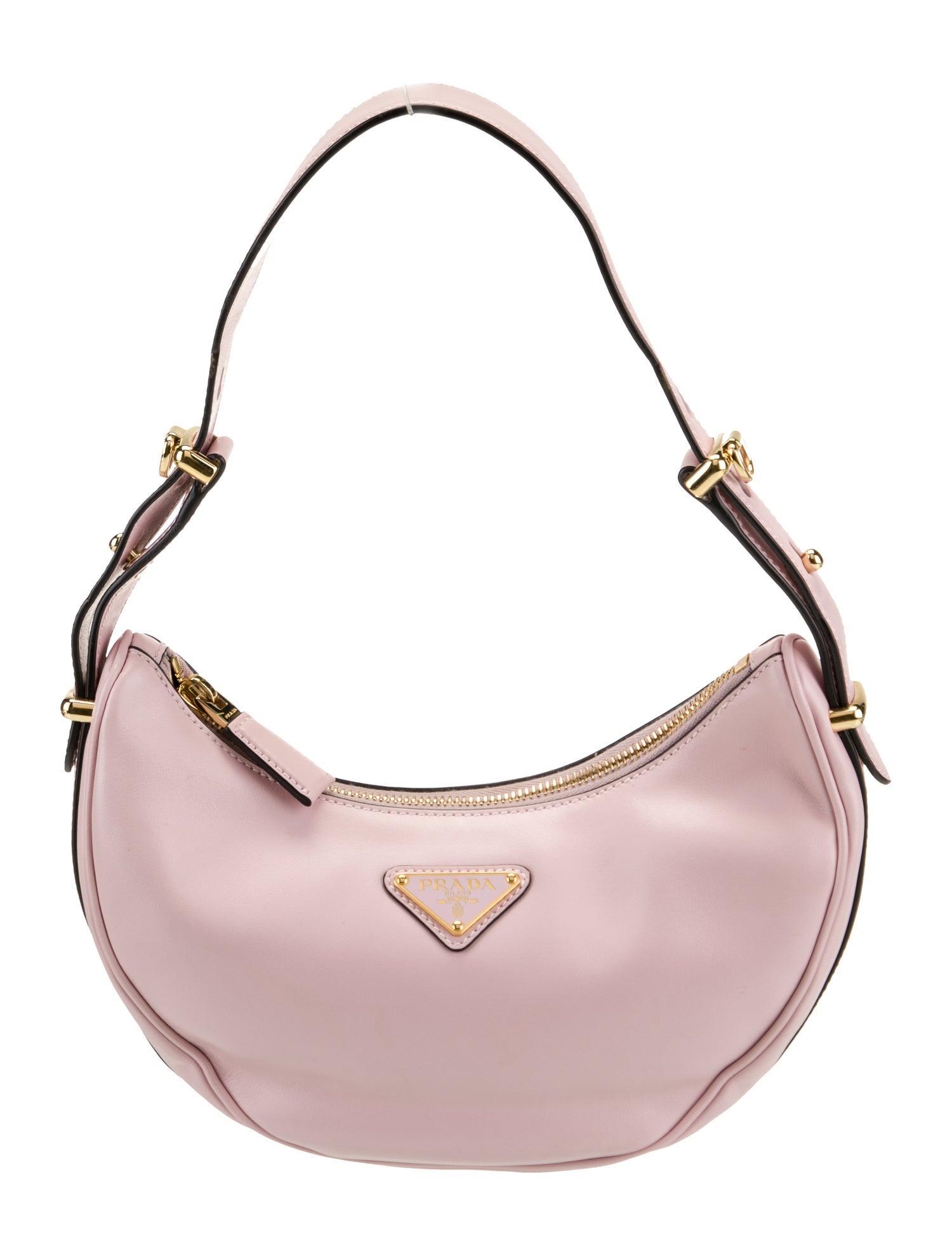 Prada Enameled Metal Triangle Shoulder Bag