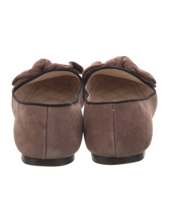 Prada Suede Bow Accents Ballet Flats