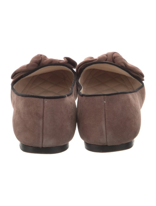 Prada Suede Bow Accents Ballet Flats