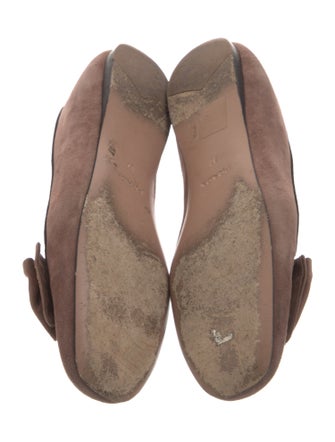 Prada Suede Bow Accents Ballet Flats