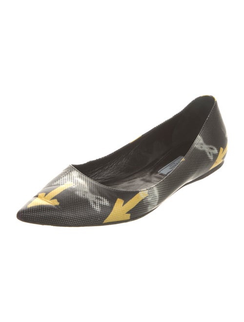 Prada Leather Printed Flats