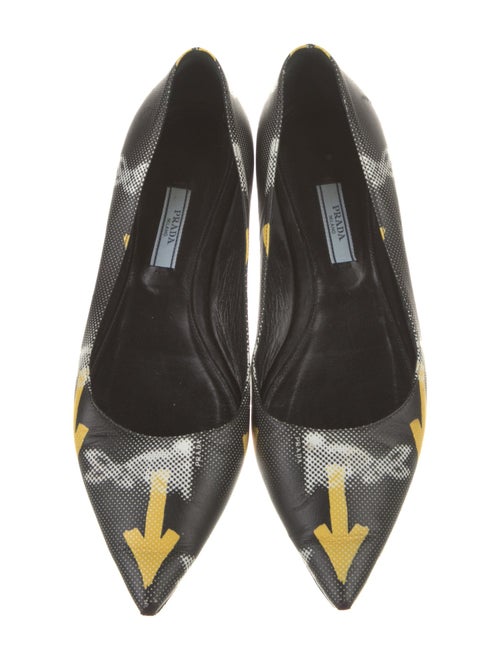 Prada Leather Printed Flats