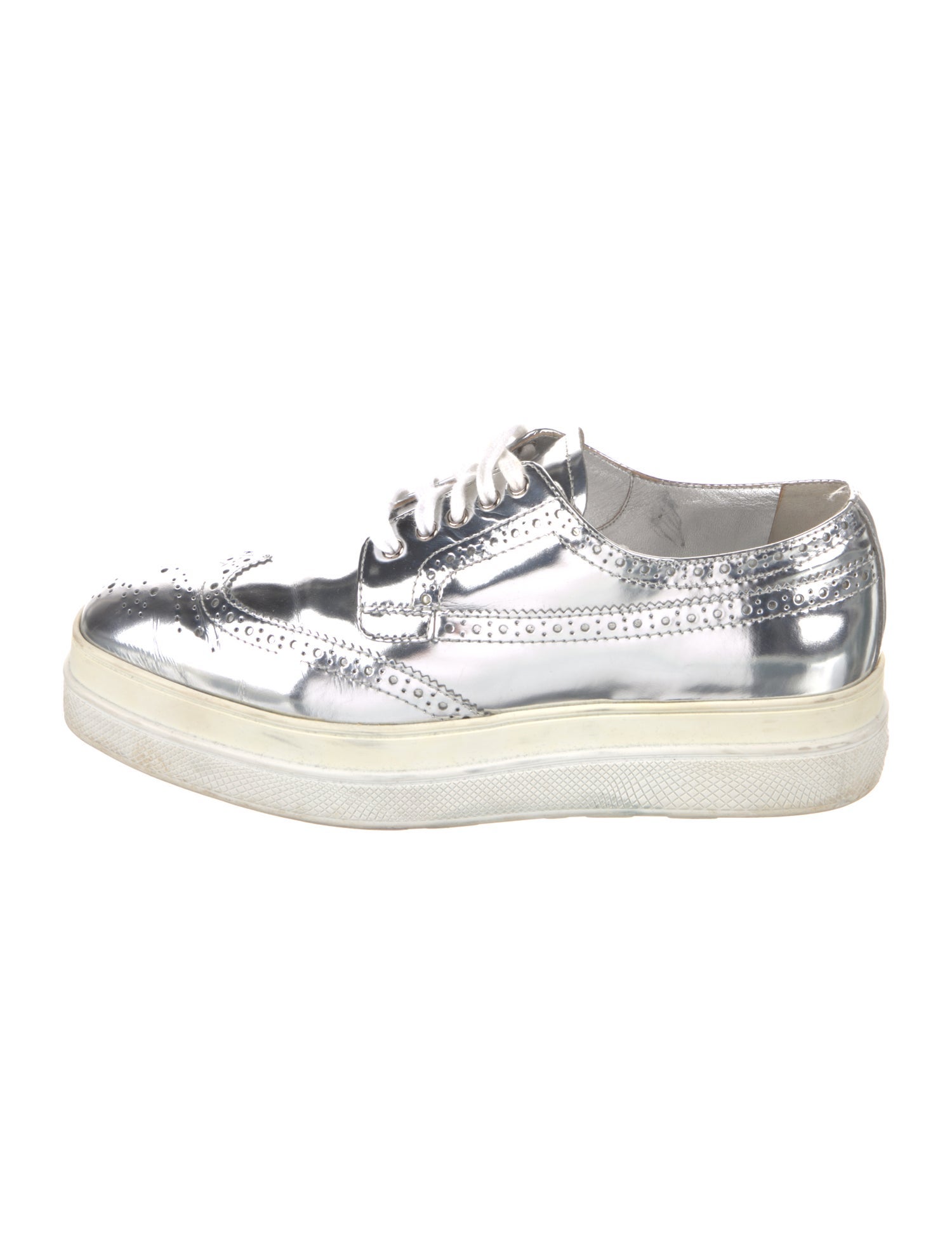 Prada Patent Leather Lasercut Accents Oxfords