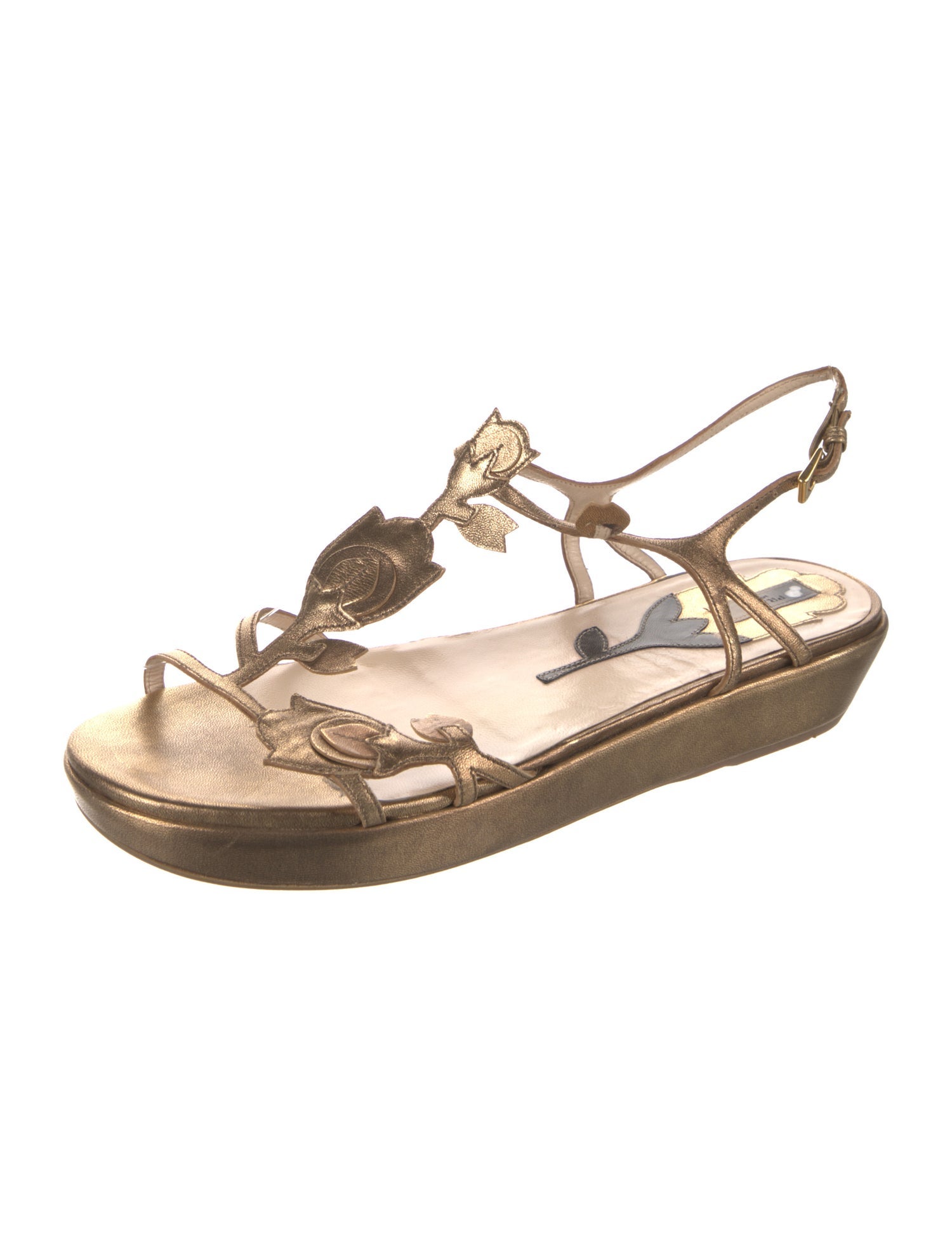 Prada Leather T-Strap Sandals
