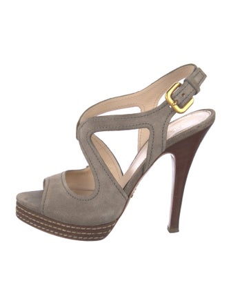 Prada Suede Slingback Sandals