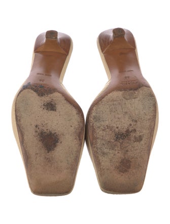 Prada Leather Tassel Accents Slides