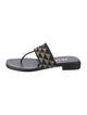 Prada Enameled Metal Triangle Printed Slides
