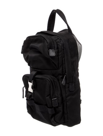 Prada Enameled Metal Triangle Backpack