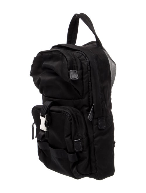 Prada Enameled Metal Triangle Backpack