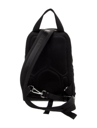 Prada Enameled Metal Triangle Backpack