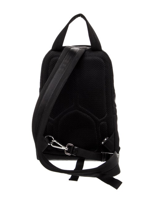 Prada Enameled Metal Triangle Backpack