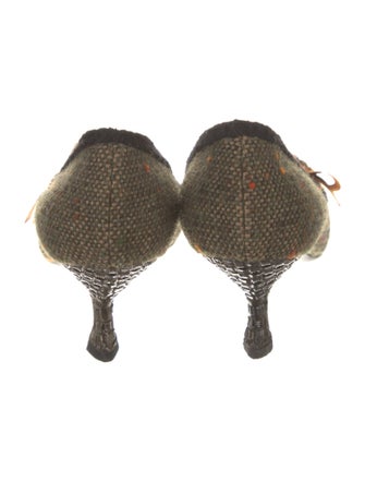 Prada Tweed Tweed Pattern Pumps