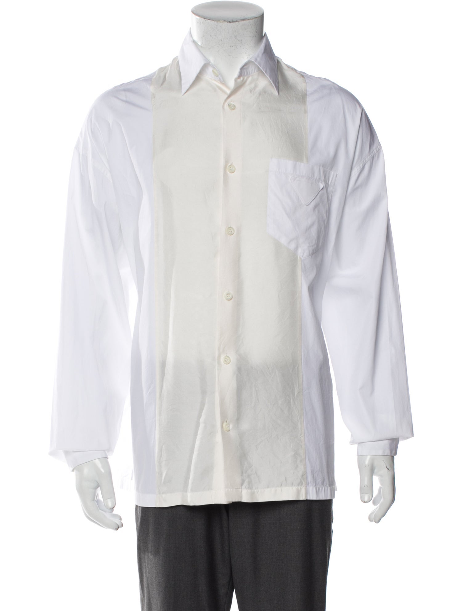 Prada 2022 Colorblock Pattern Dress Shirt