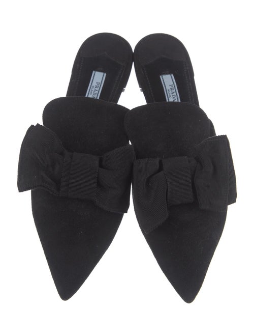 Prada Suede Bow Accents Mules