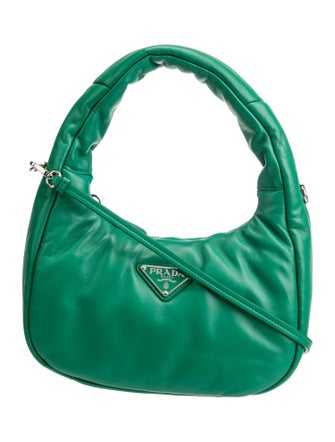Prada Enameled Metal Triangle Hobo