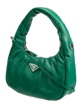 Prada Enameled Metal Triangle Hobo