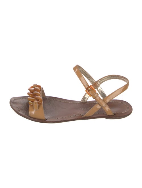 Prada Leather Chain-Link Accents Sandals