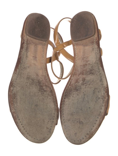 Prada Leather Chain-Link Accents Sandals