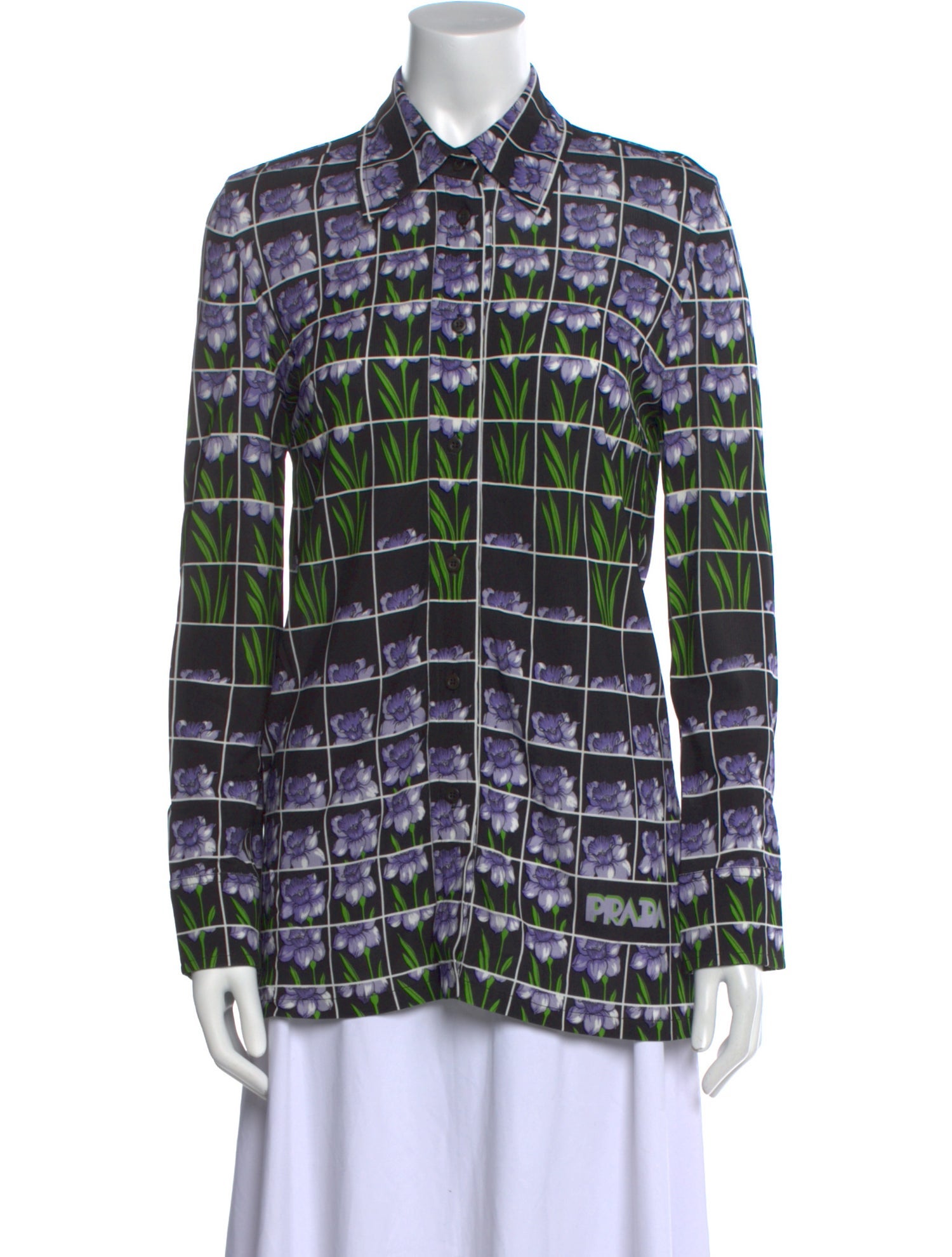 Prada 2019 Printed Button-Up Top