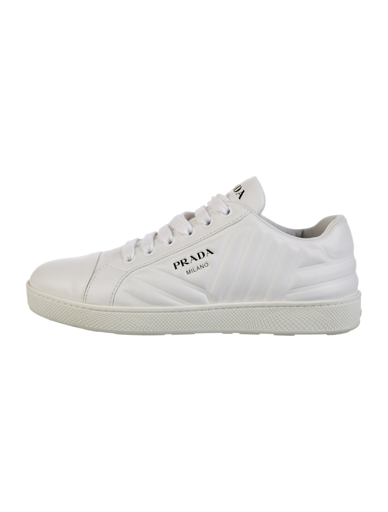 Prada Signature Logo Leather Sneakers