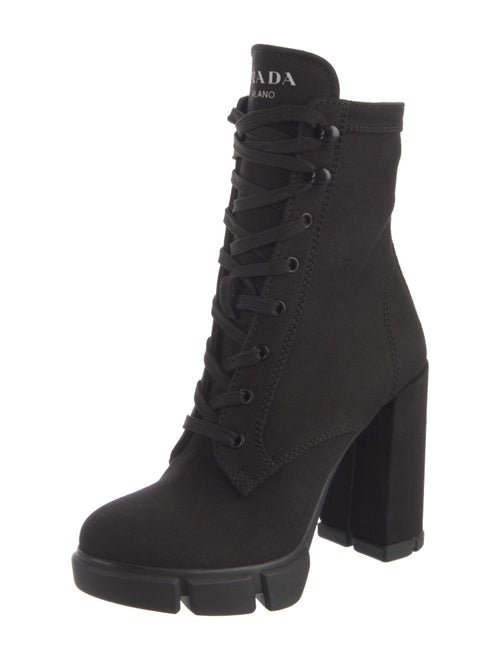 Prada Canvas Lace-Up Boots