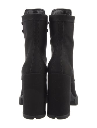Prada Canvas Lace-Up Boots