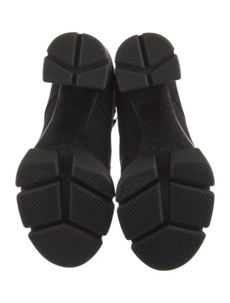 Prada Canvas Lace-Up Boots