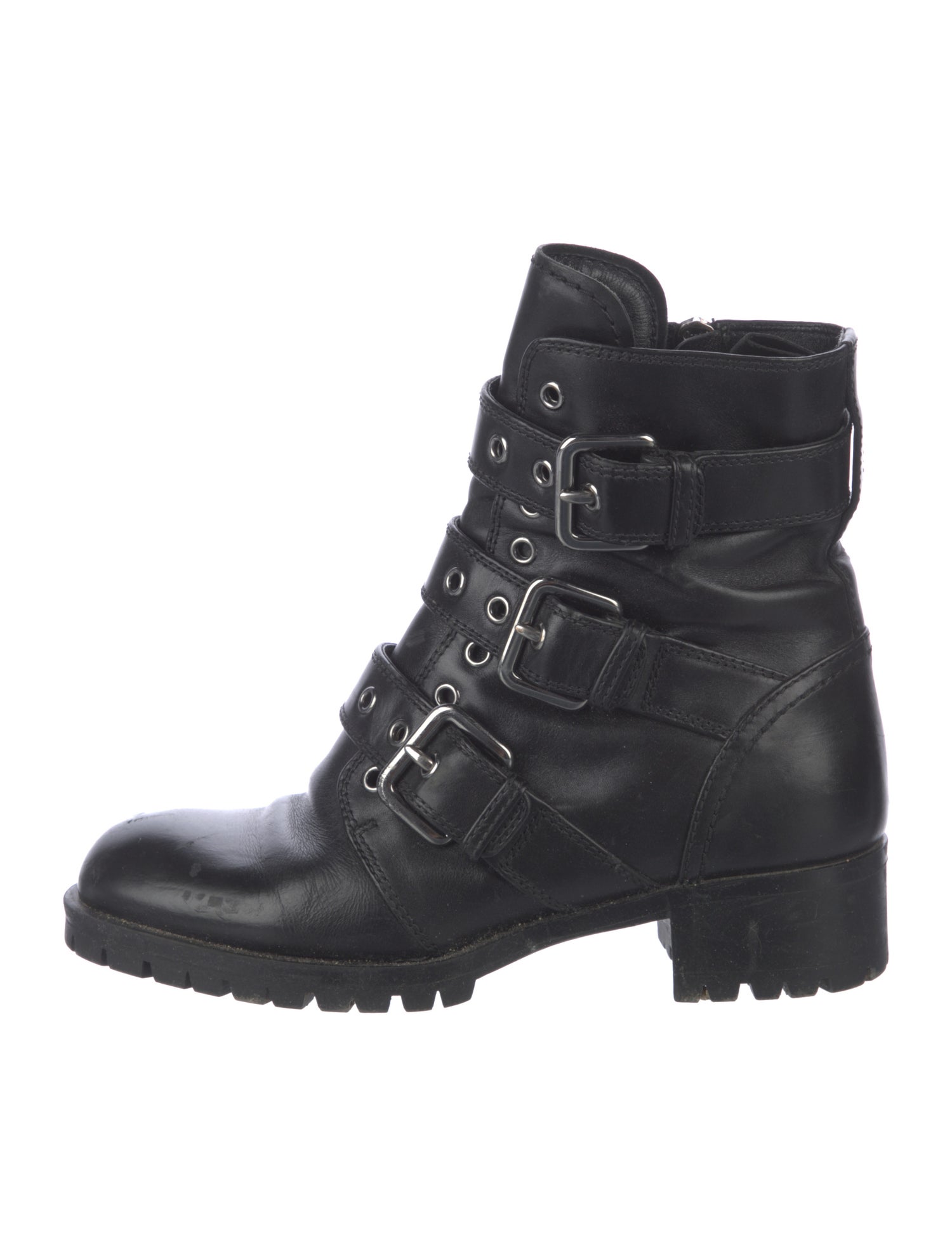 Prada Leather Combat Boots