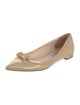 Prada Patent Leather Bow Accents Ballet Flats