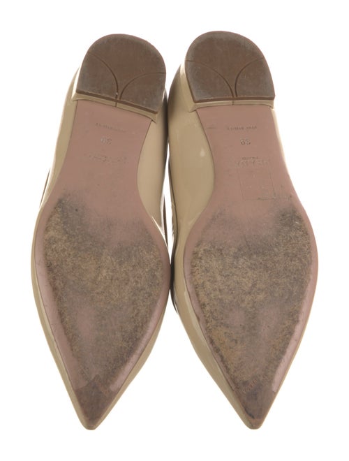 Prada Patent Leather Bow Accents Ballet Flats